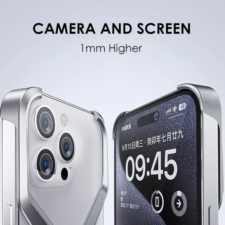 Luxury Aluminum Alloy Rimless Phone Case For iPhone